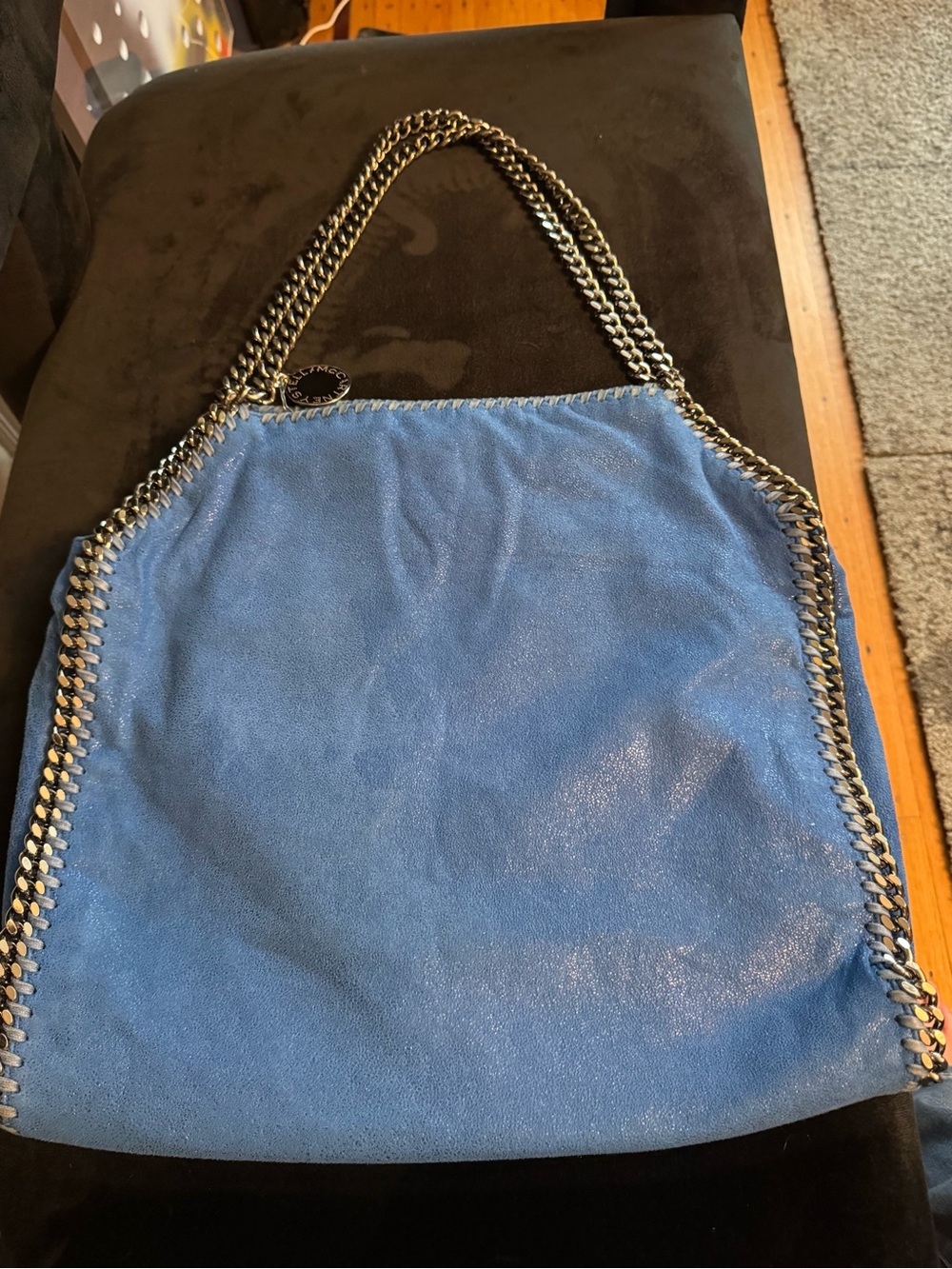 Stella McCartney Falabella Shaggy Deer tote in cobalt blue